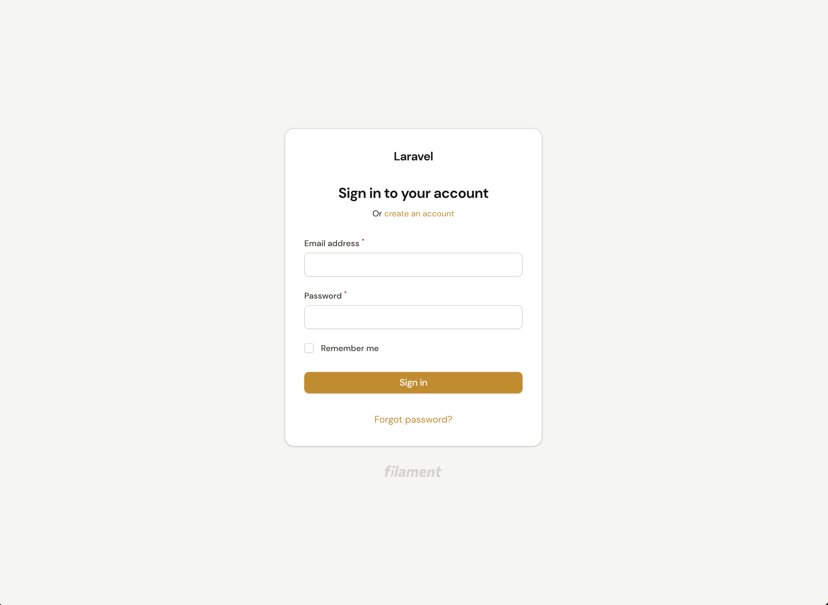 Screenshot of Login