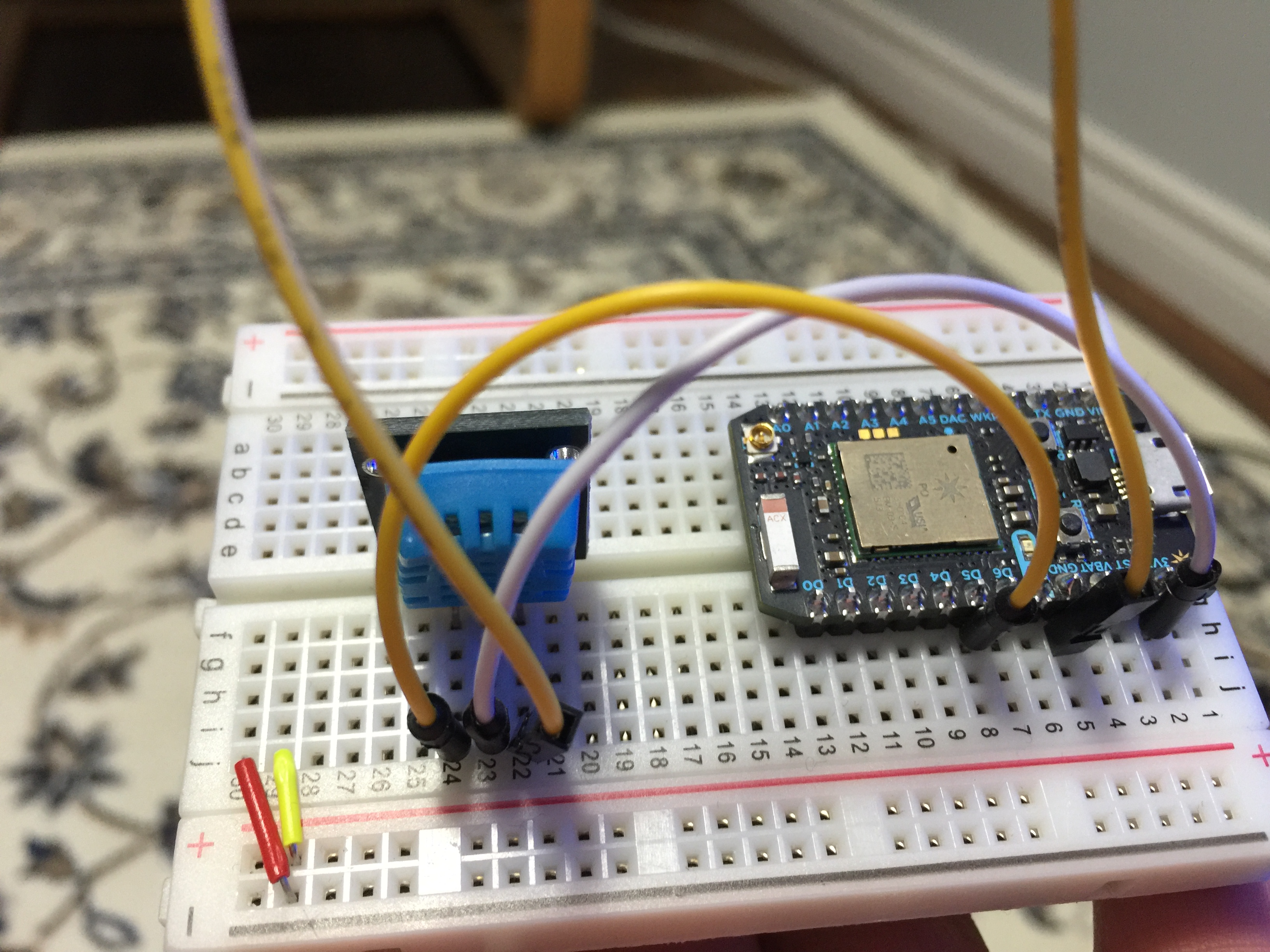 Particle Photon connected to Digital Humidity and Temperature sensor