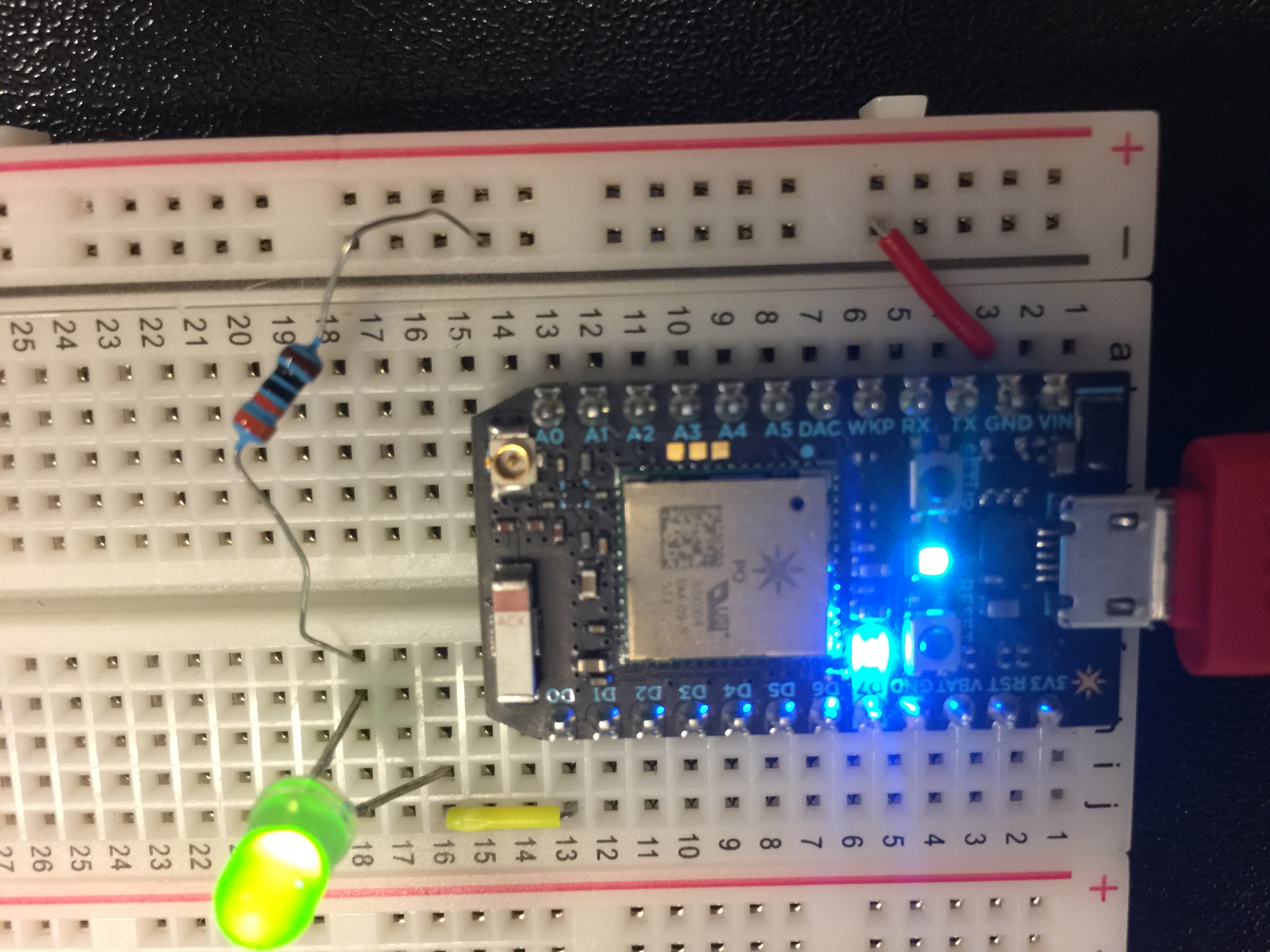 Particle Photon playing Blink an LED in the On Status