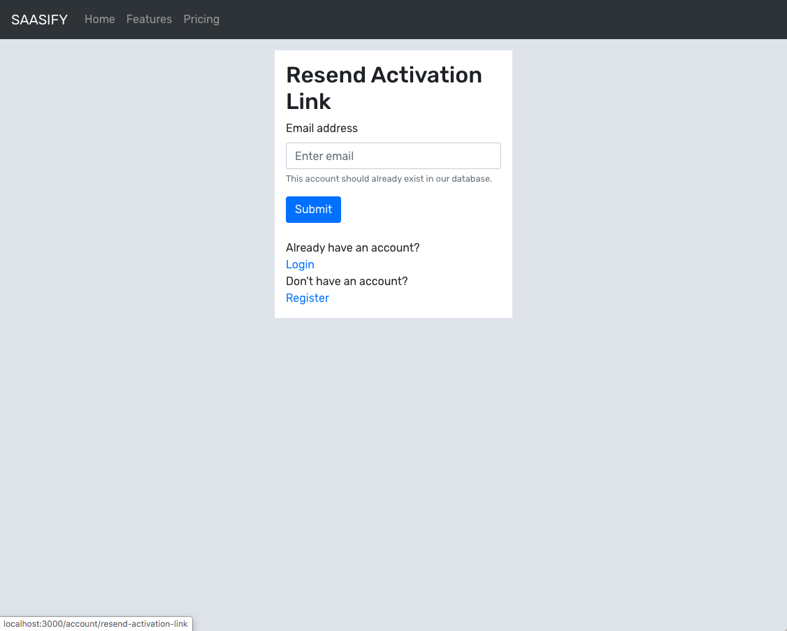 4. Resend Activation Link