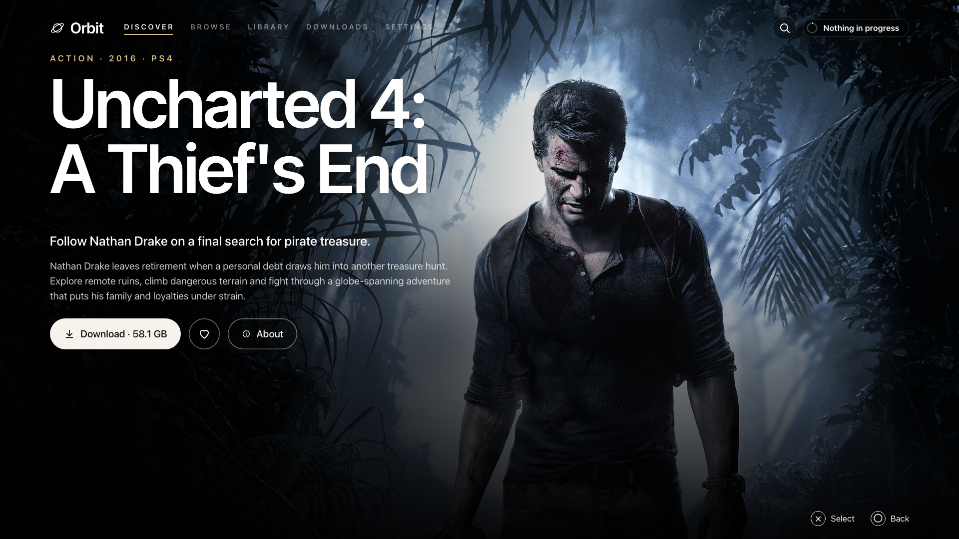 Uncharted 4 game details in Cinema