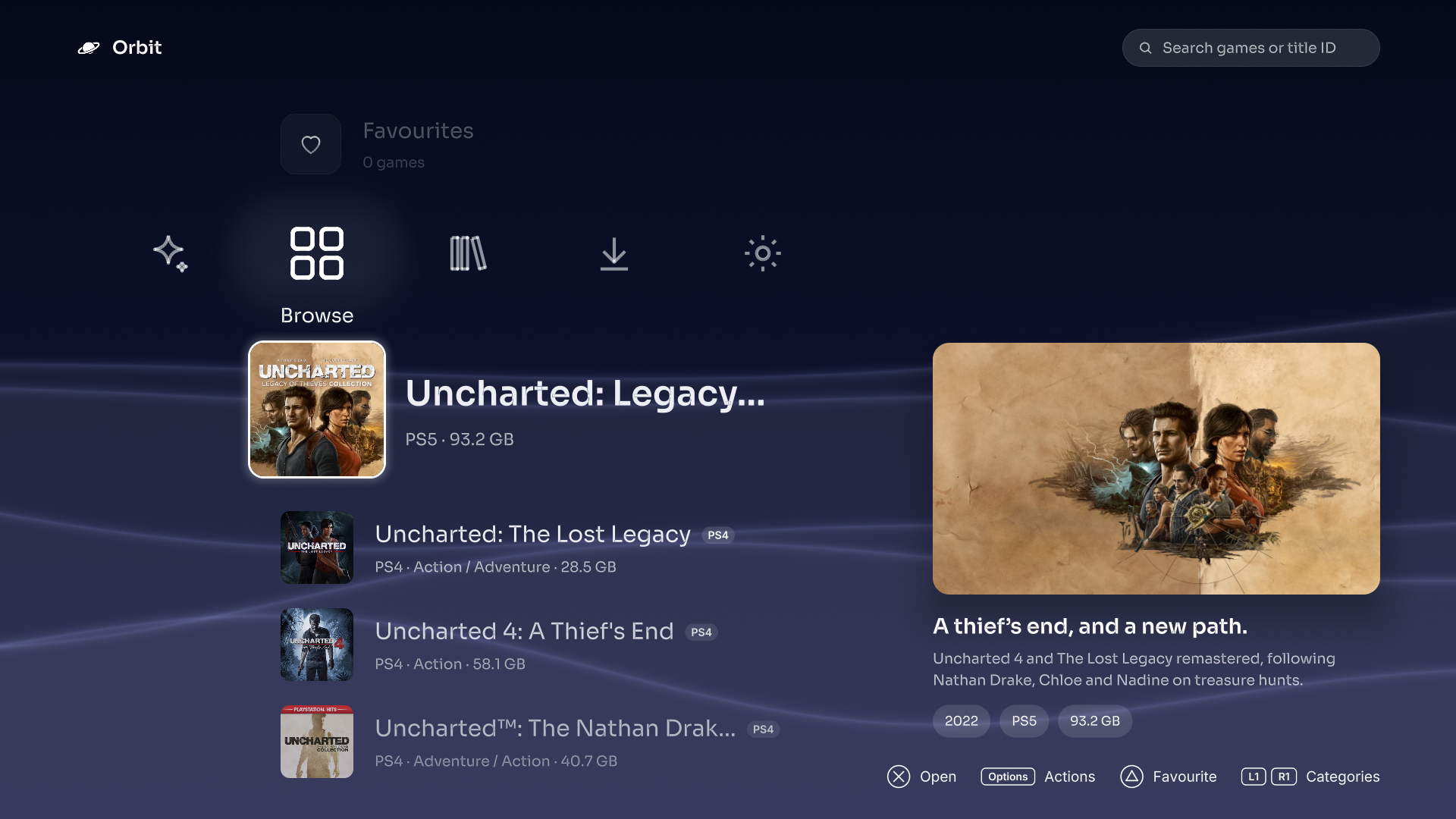 Crossbar Browse in the native app with Uncharted games