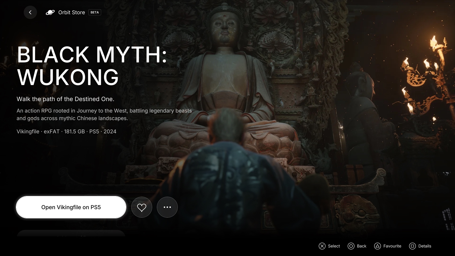 Black Myth: Wukong game details in the native Store interface