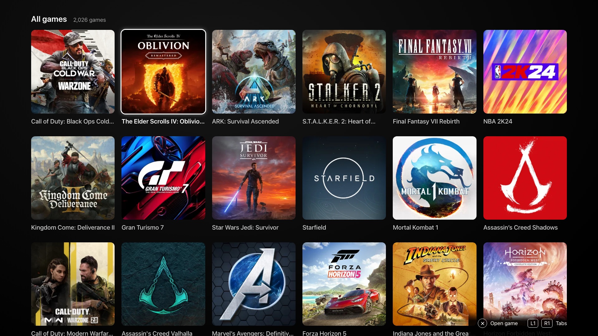 Orbit Store 1.5.0 All games with Oblivion Remastered selected