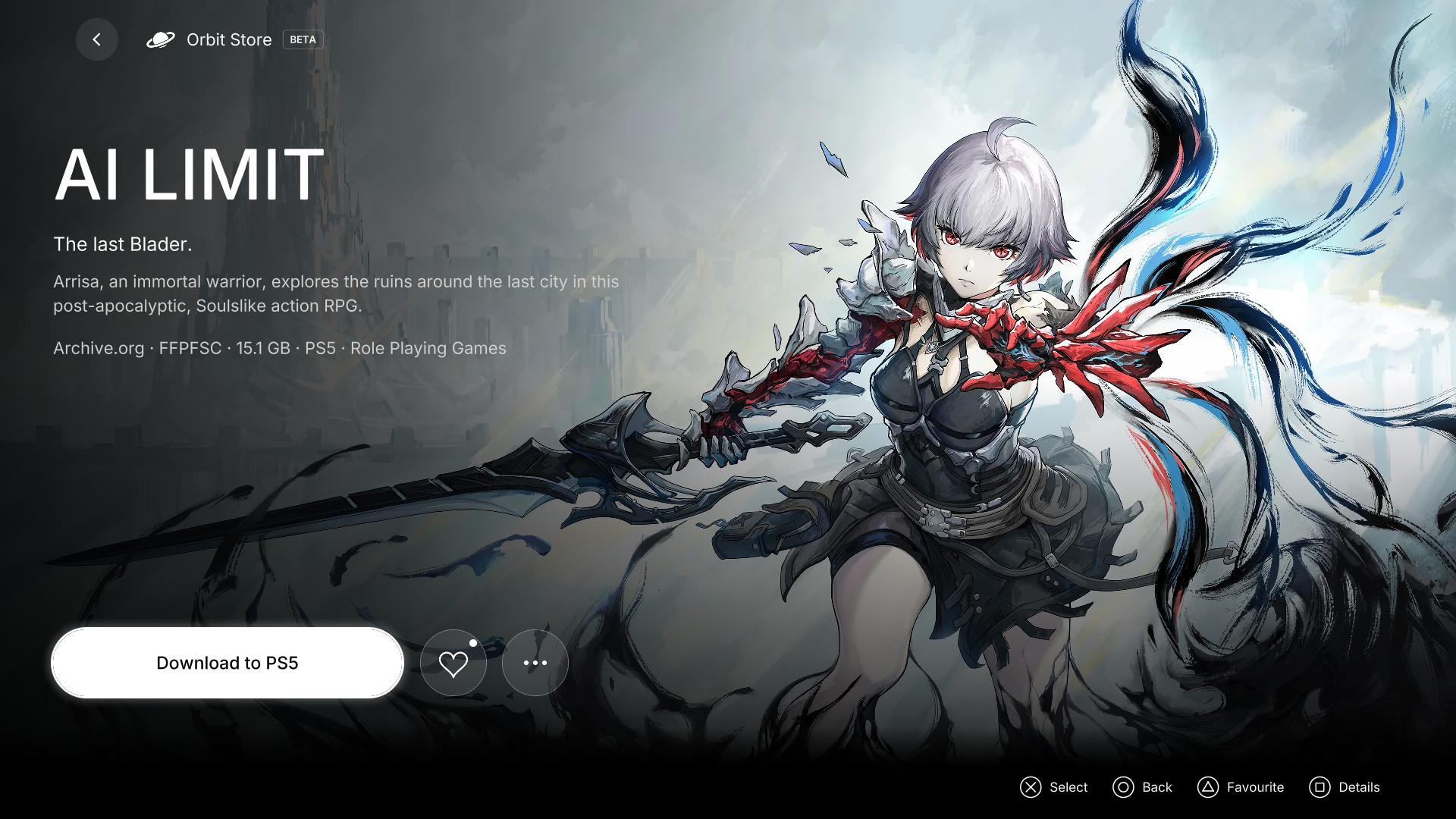Orbit Store 0.9.0 game details with full artwork and download controls