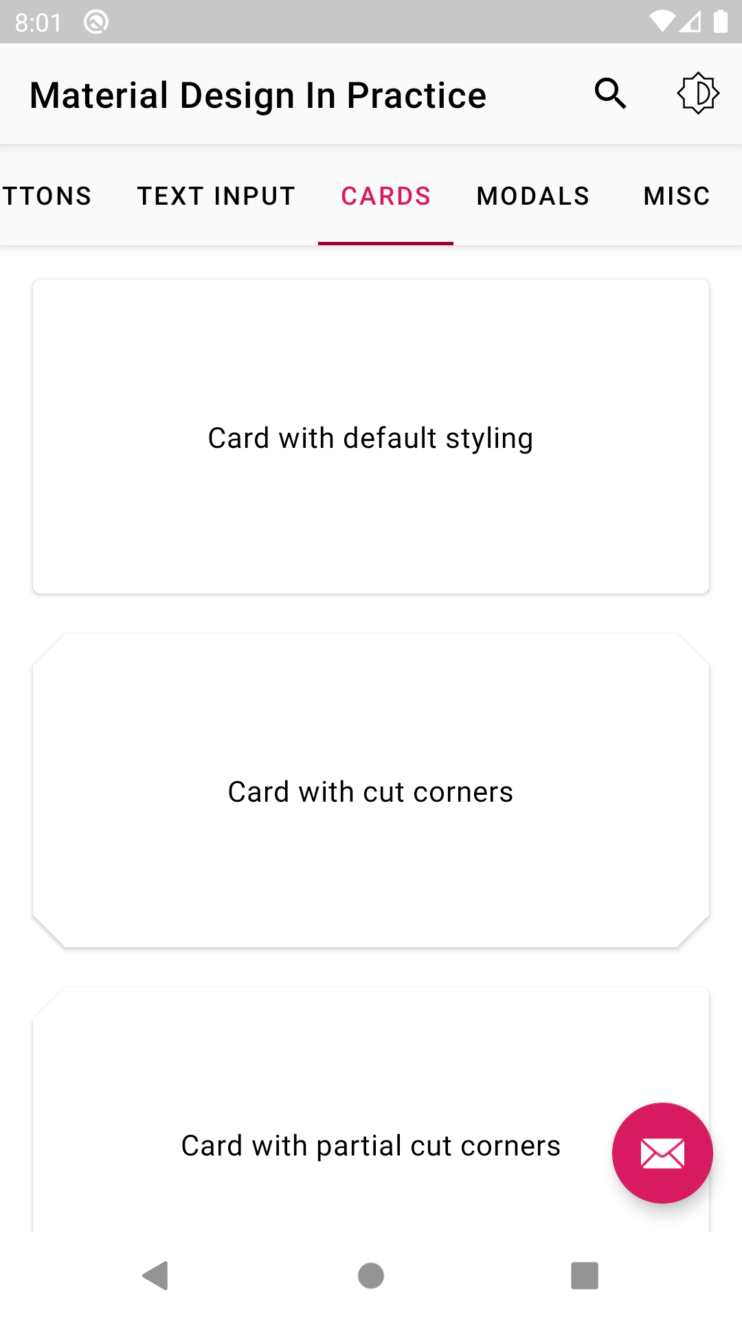 Material Cards
