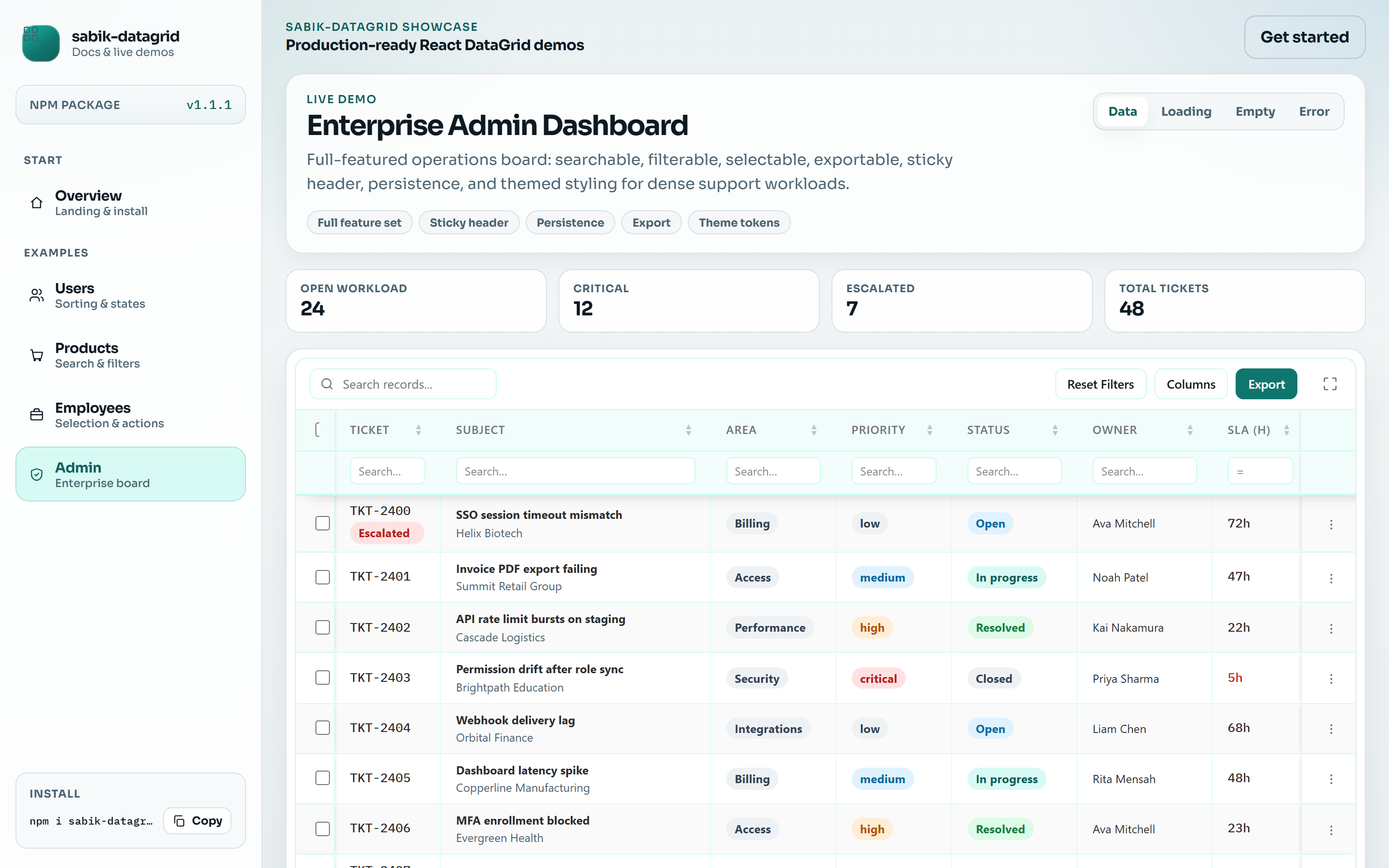 Admin Dashboard