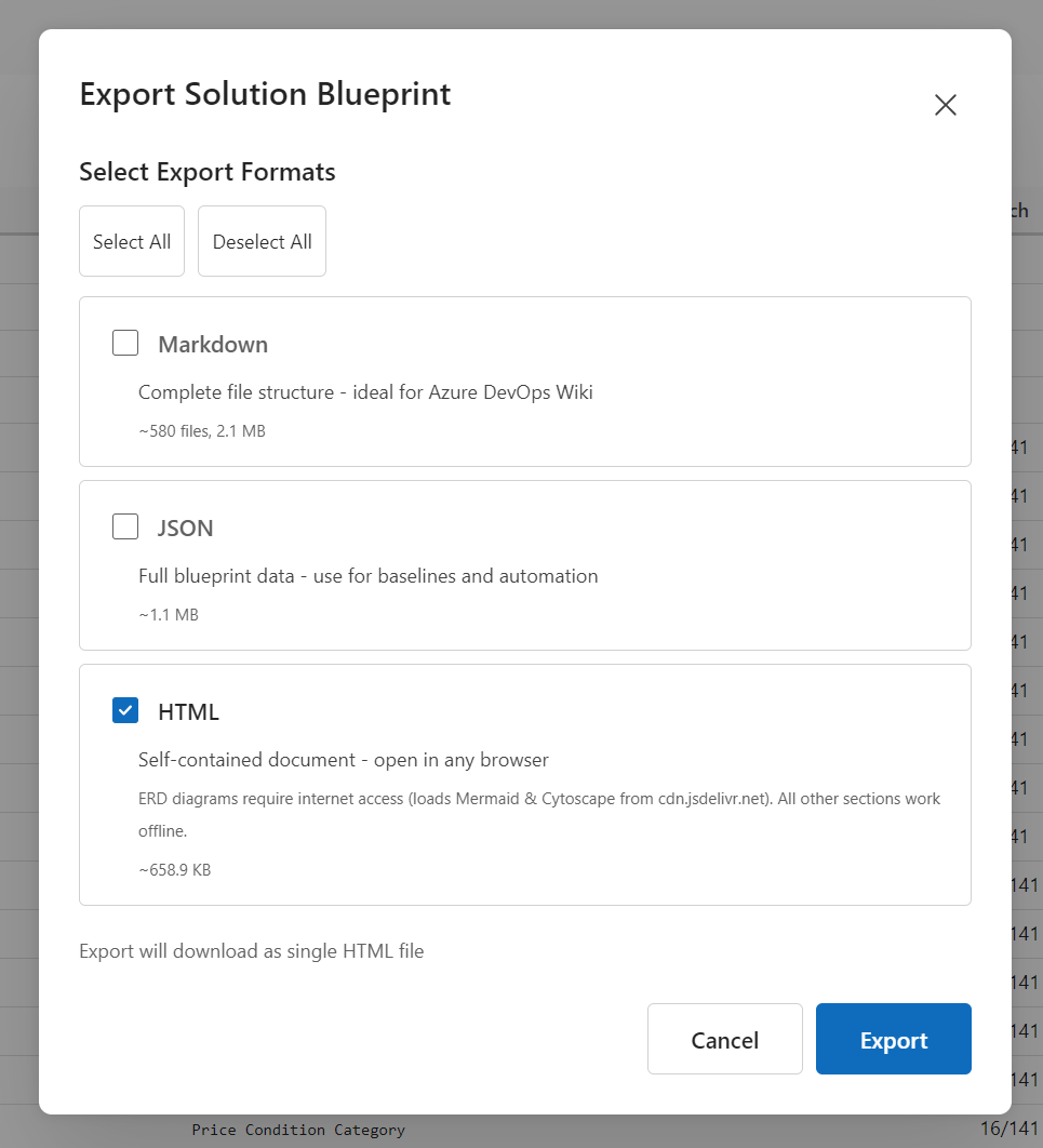 Export Options