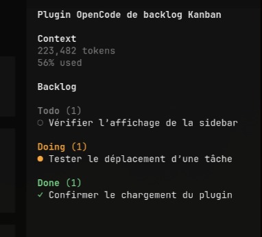 Backlog sidebar in OpenCode