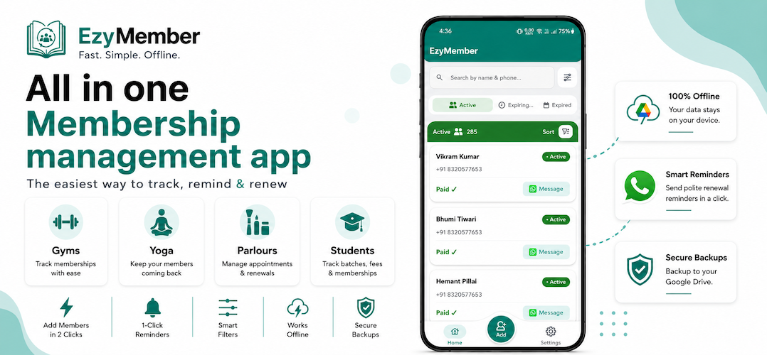 EzyMember app showcase