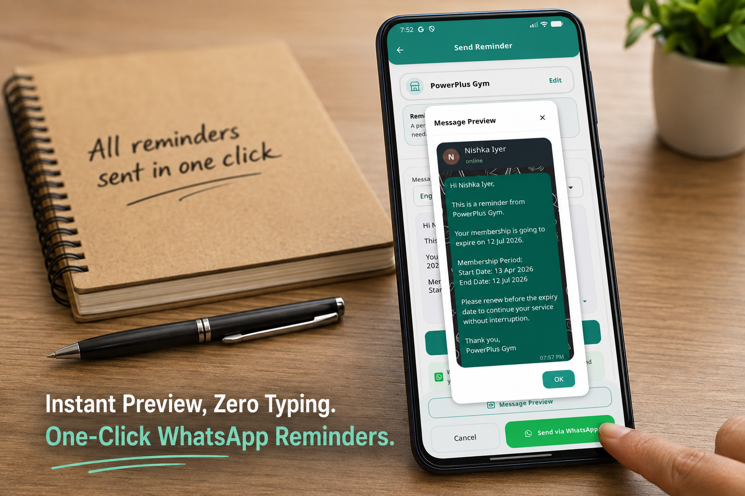 WhatsApp reminder