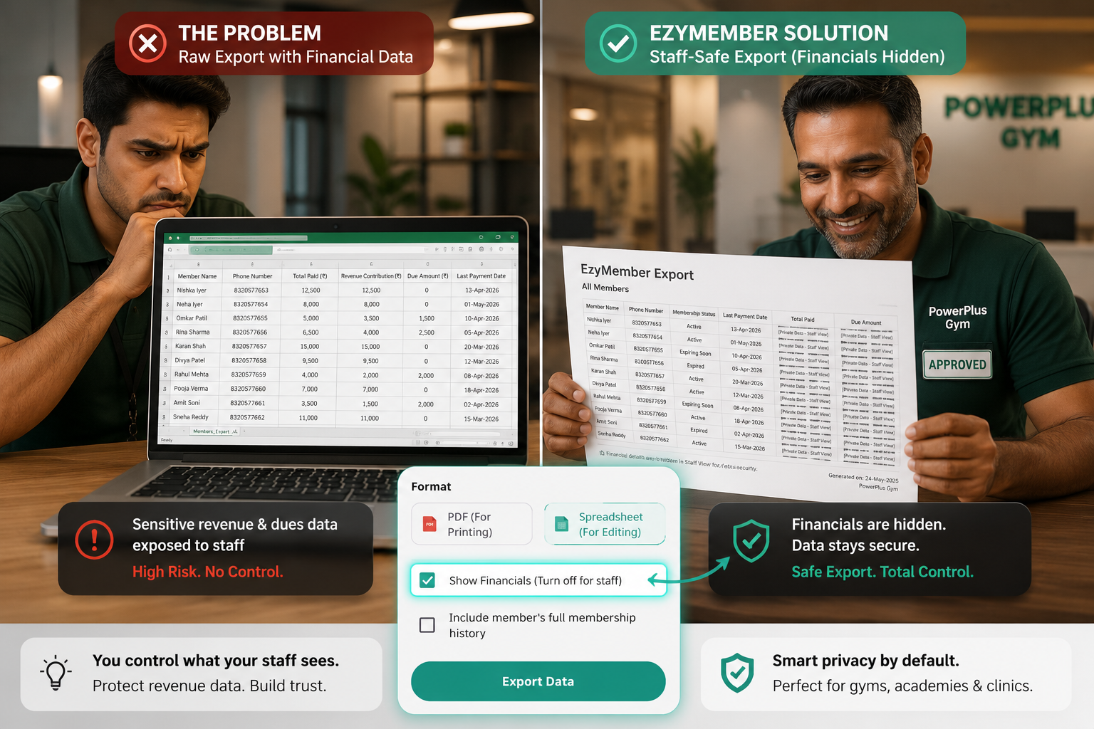 Privacy-safe export