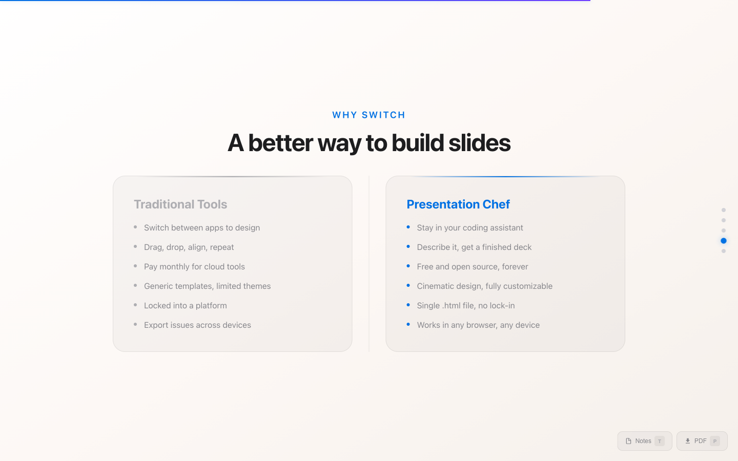 Comparison slide