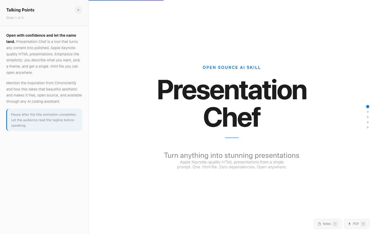 Speaker notes sidebar