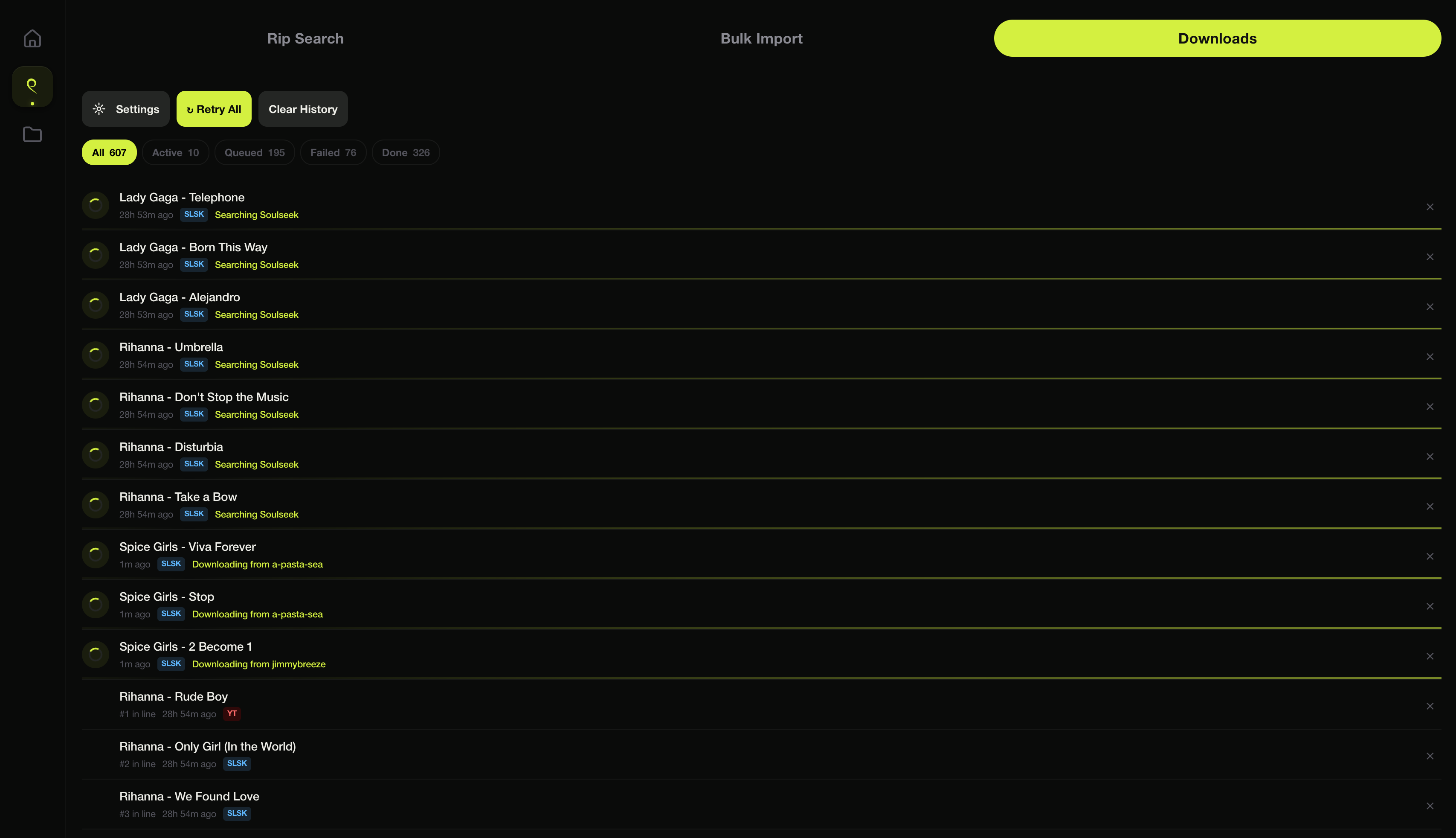 downloads all
