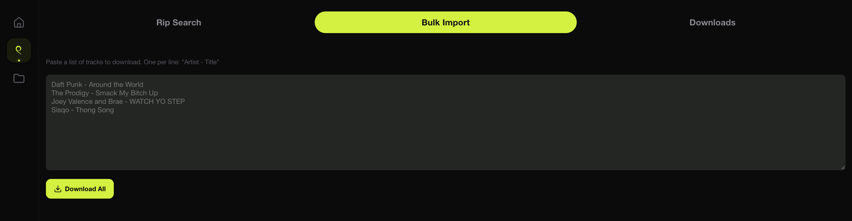 bulk import