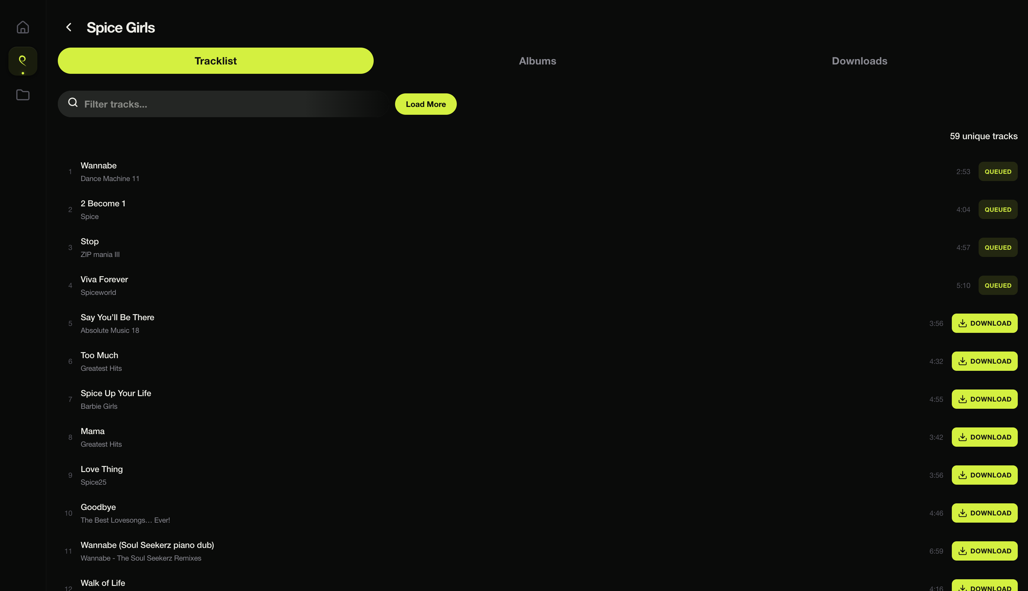 artist tracks