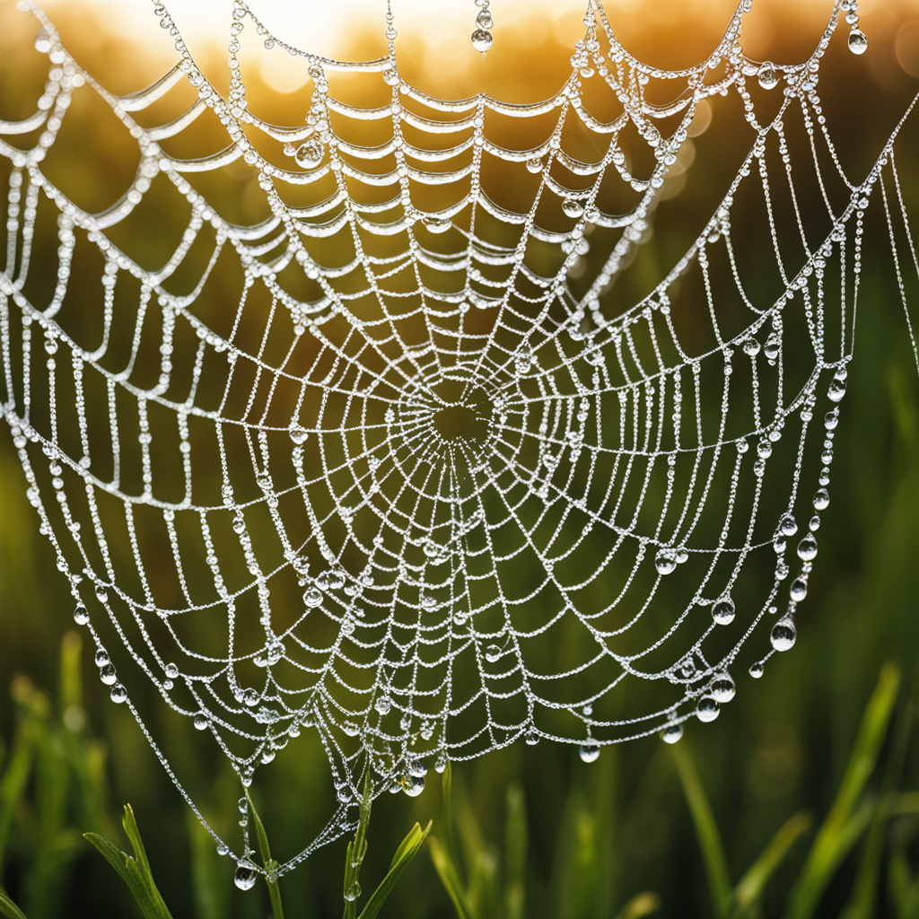 Dew-Covered Spider Web
