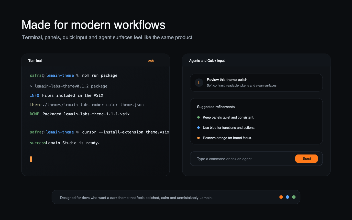 Lemain Studio terminal and agents preview