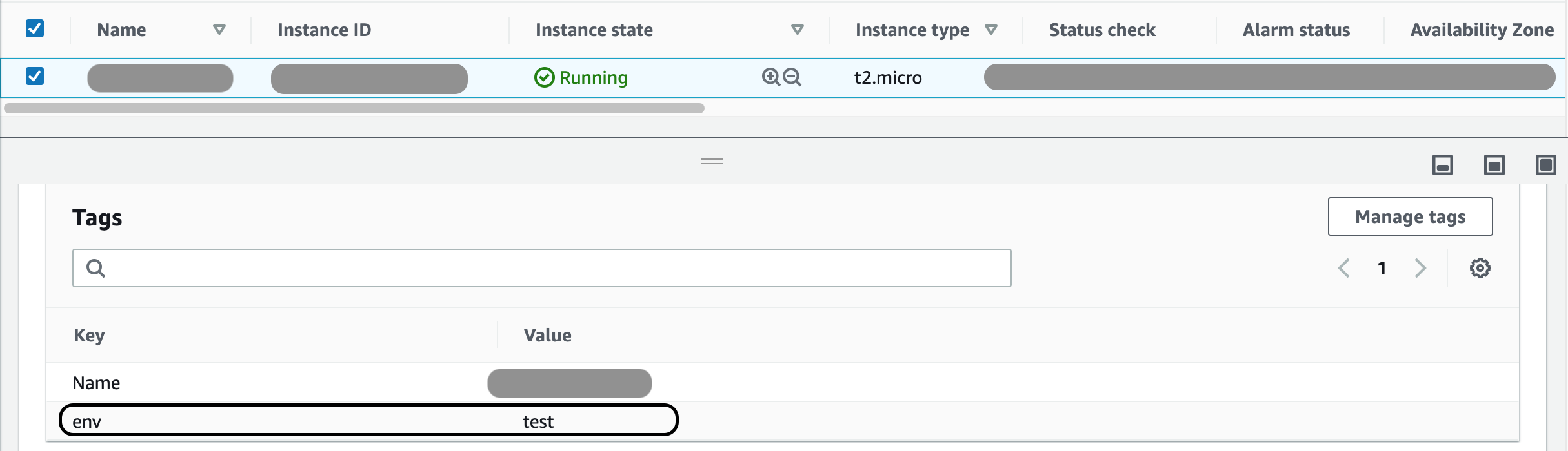 EC2 instance with env Tag