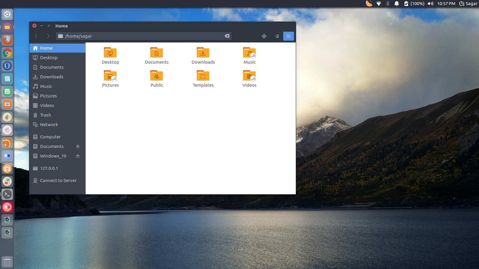 A screenshot of the Arc-Darker theme on Ubuntu 16.04