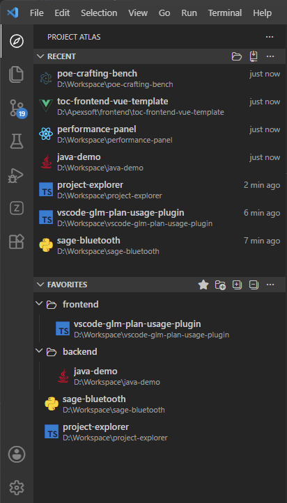 Project Atlas Sidebar