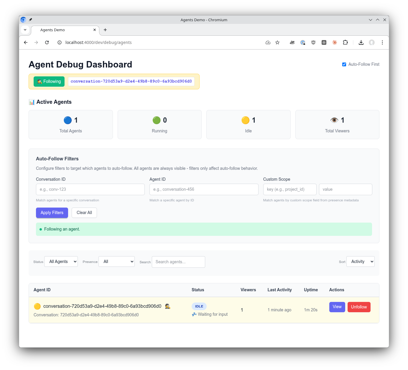 Presence detection reveals agents immediately