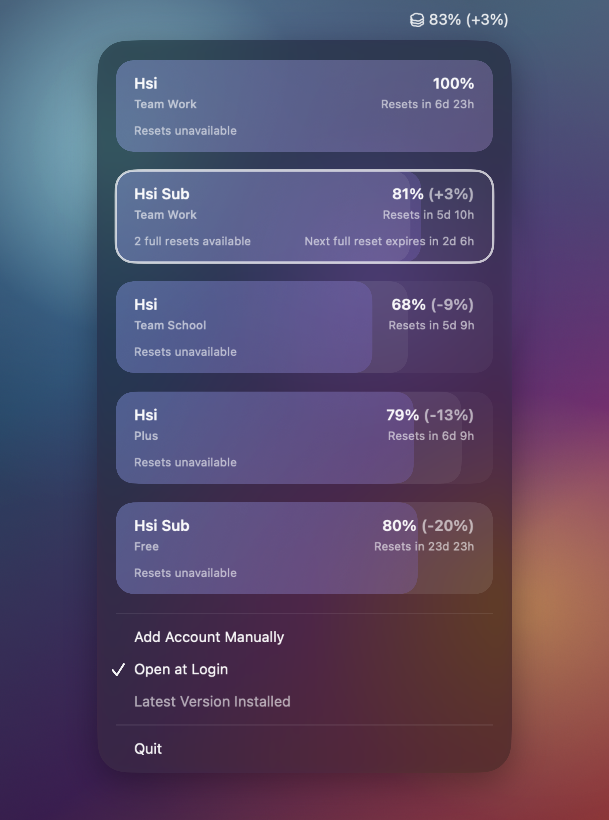Comux menu bar usage demo