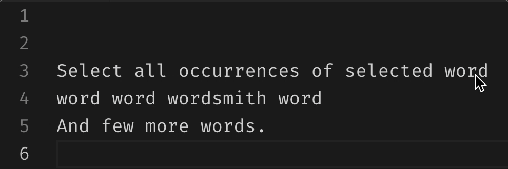 replace word/selection occurences