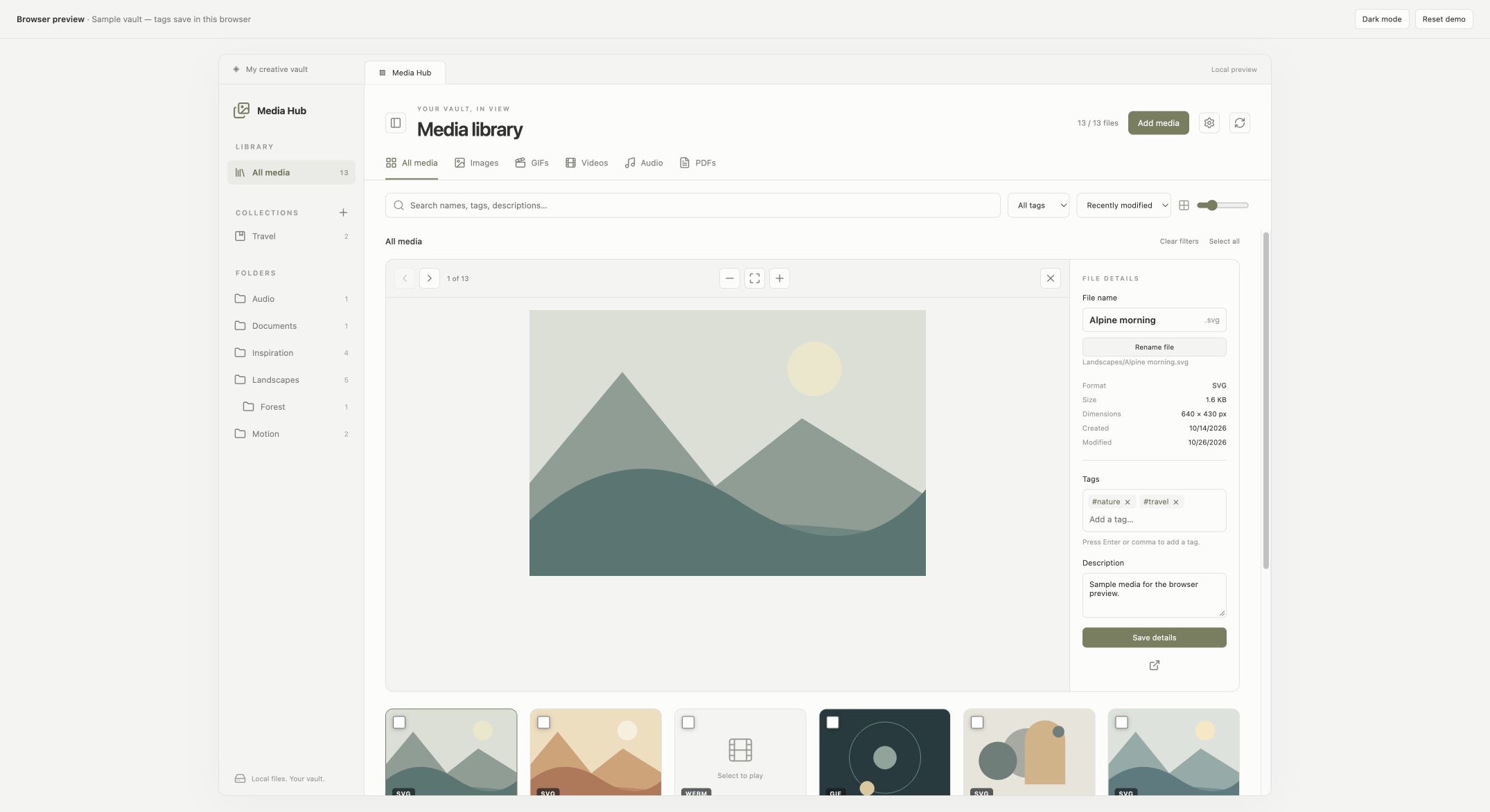 Vault Gallery - Obsidian Plugin