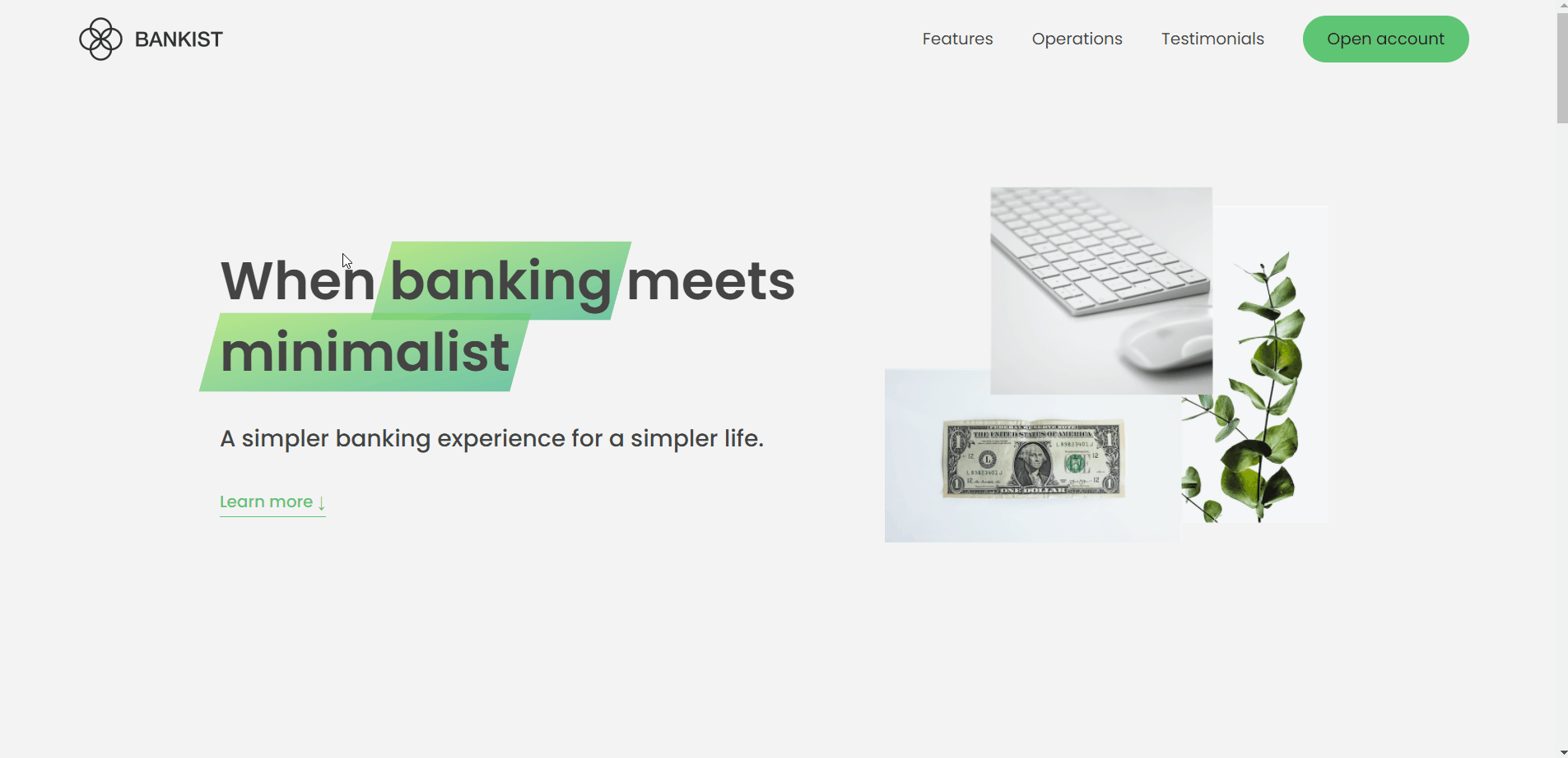 Bankist website being displayed as gif