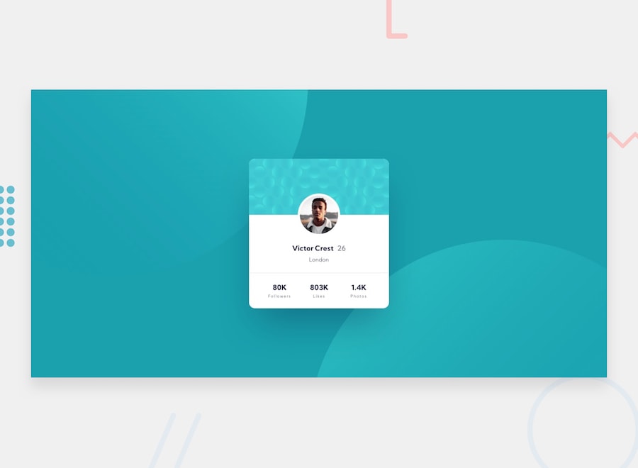 Design preview for the Profile card component coding challenge