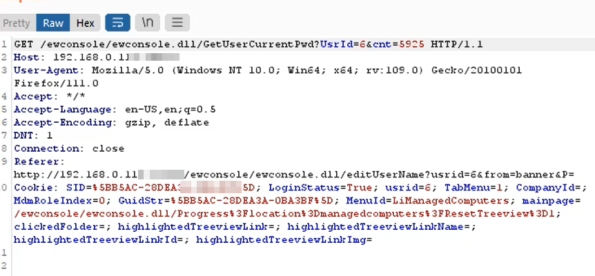 Schritt 3 – GET-Anfrage in Burp Suite erfassen