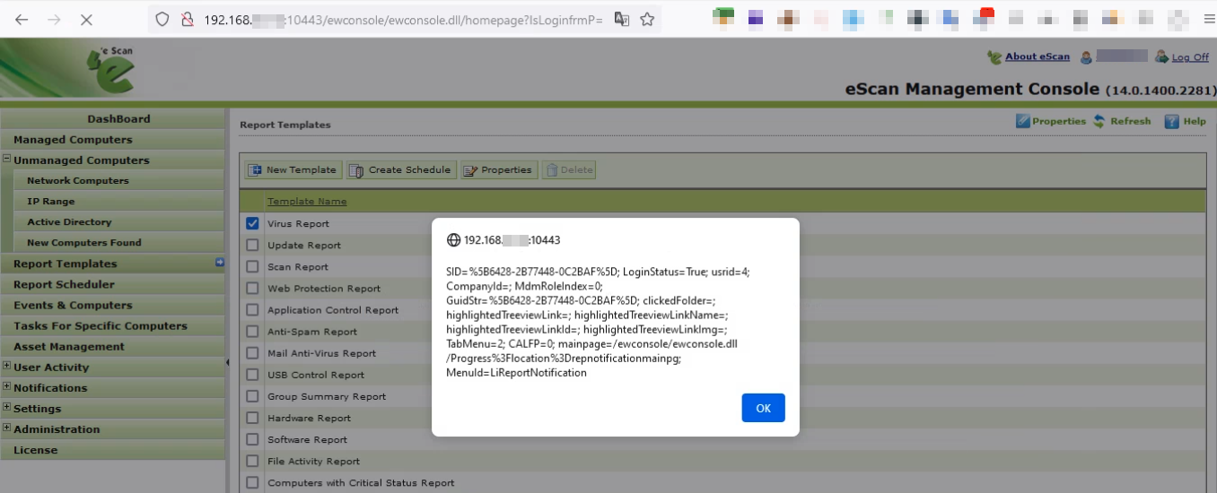 Passo 4 – Pop-up XSS che mostra il cookie di sessione