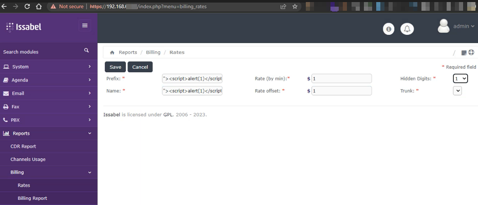Paso 2 – Inyectando el payload en los campos Name/Prefix