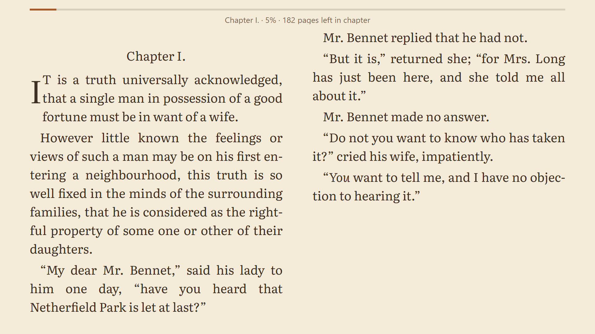 Two pages of Pride and Prejudice