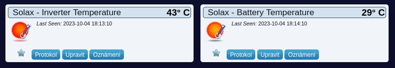 Temperature tab