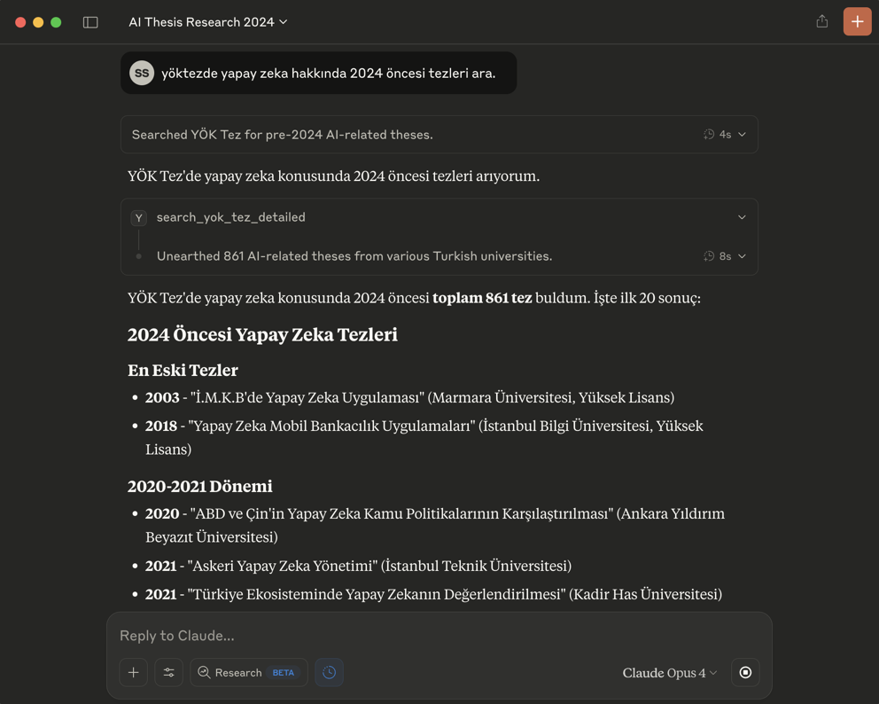 YÖK Tez MCP Örneği