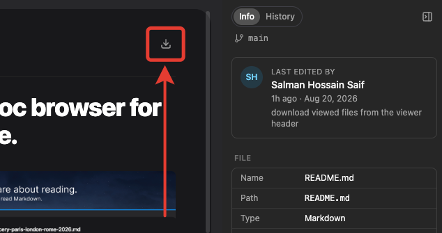File details, history and download