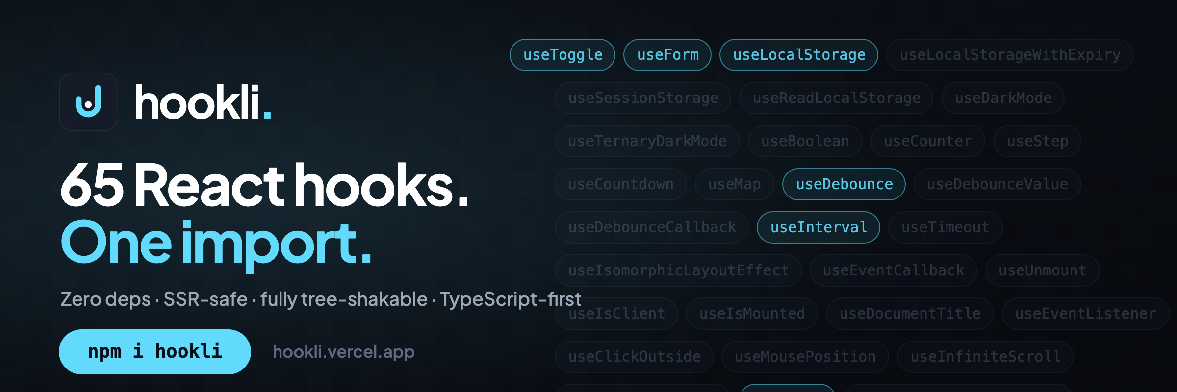 hookli — React hooks, ready to use