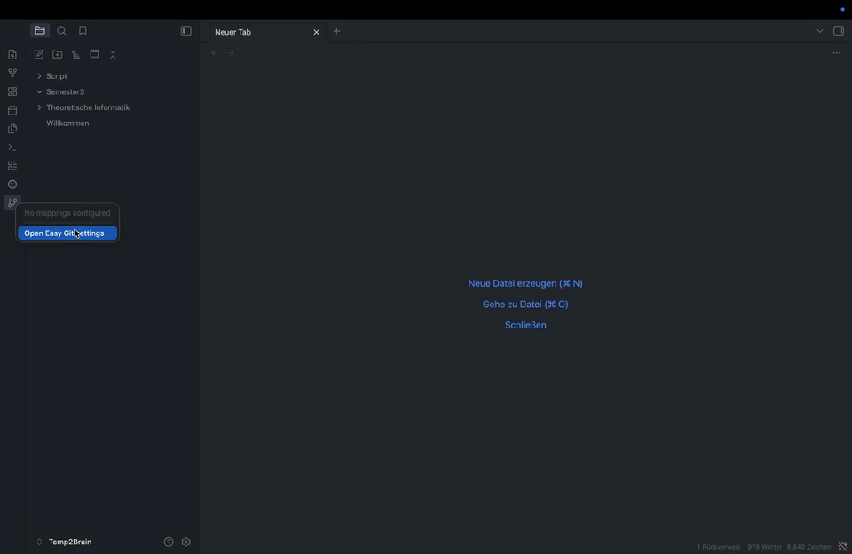 End-to-end: open Settings, add a mapping, pick the repo, save, sync
