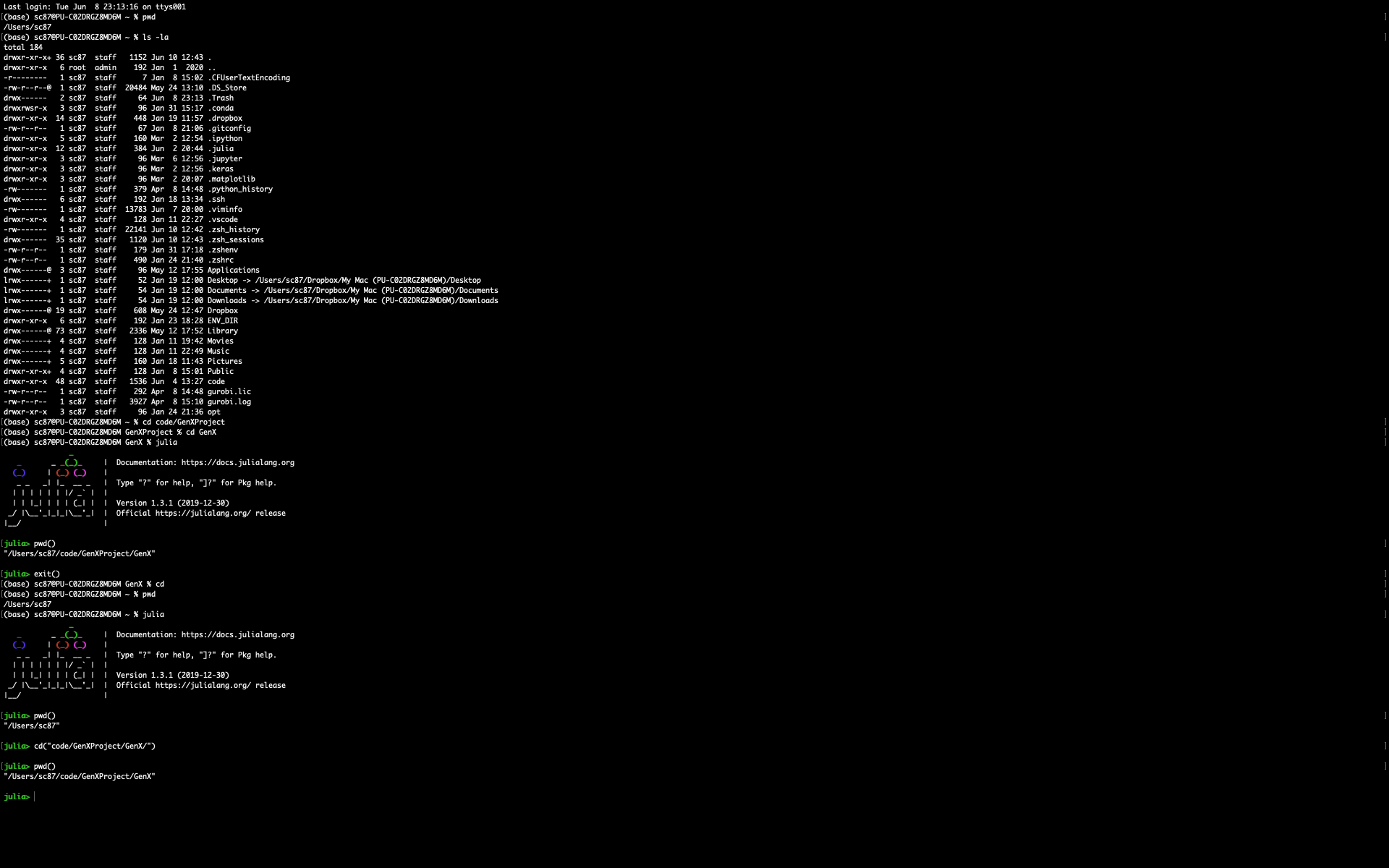 Creating the Julia environment and installing dependencies from Project.toml file from outside the GenX folder: Changing path to GenX