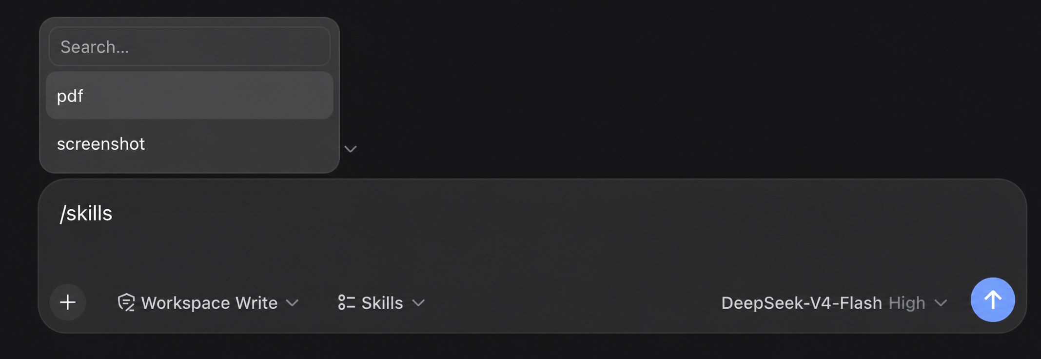 Choose a skill from the /skills command
