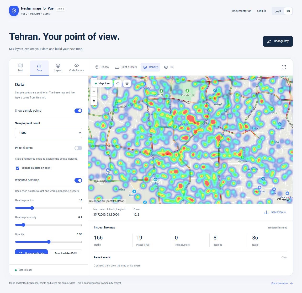 Weighted heatmap with English controls