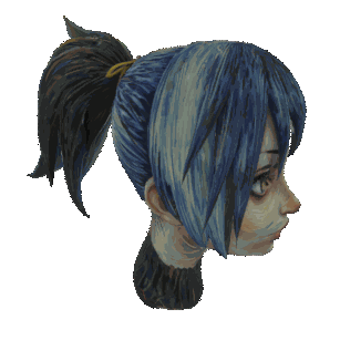 Anime head with Starry Night style