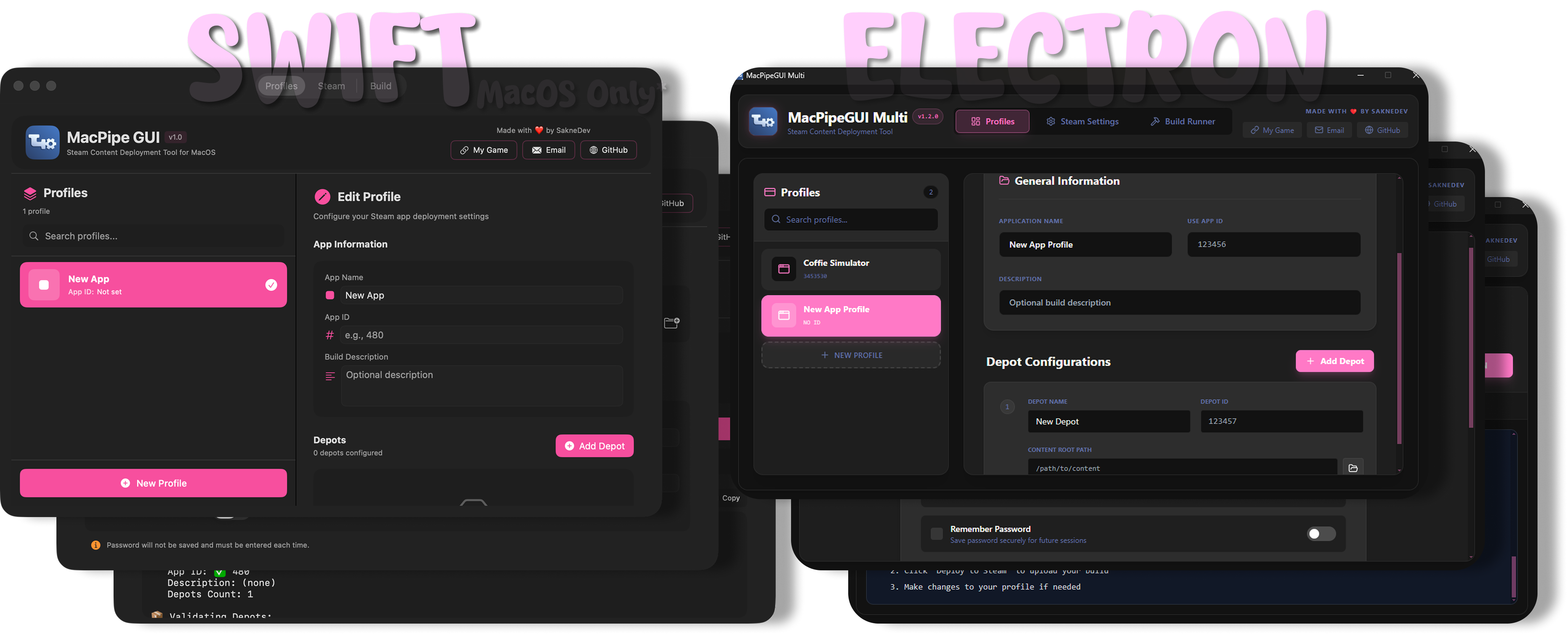 MacPipe GUI Screenshots