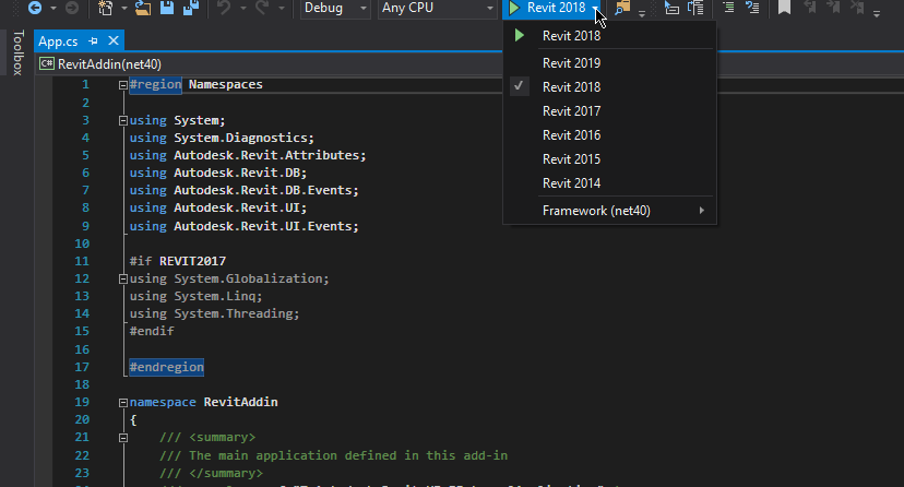Debugger selection Debugger selection