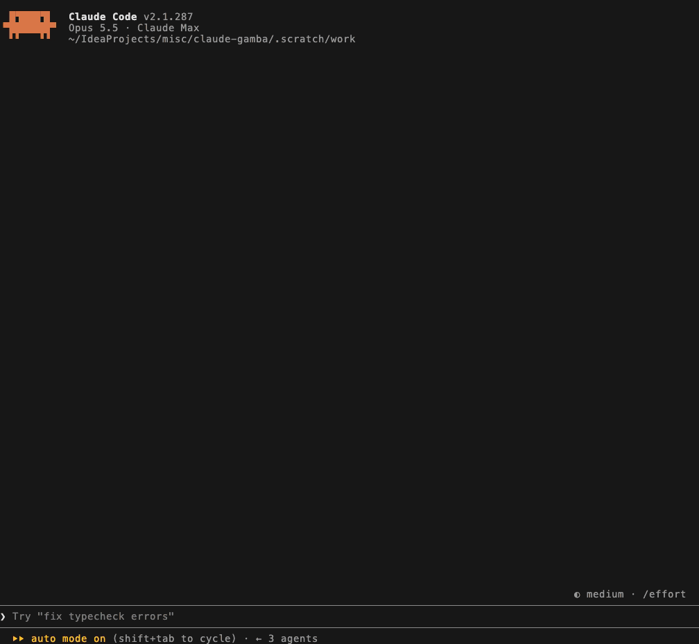 gamba running in Claude Code