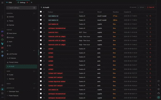 Dk8s settings — cluster, terminal themes, and the app theme