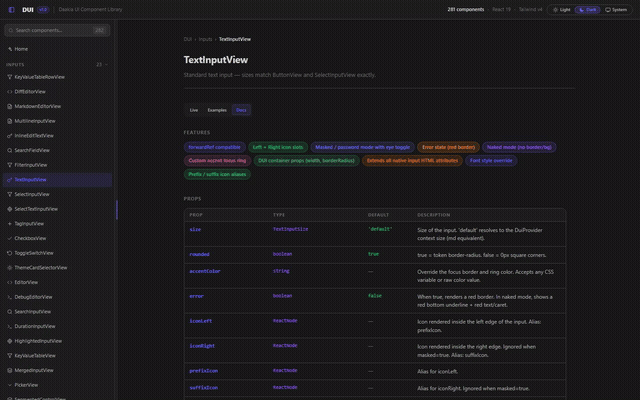Scrolling the props table for TextInputView